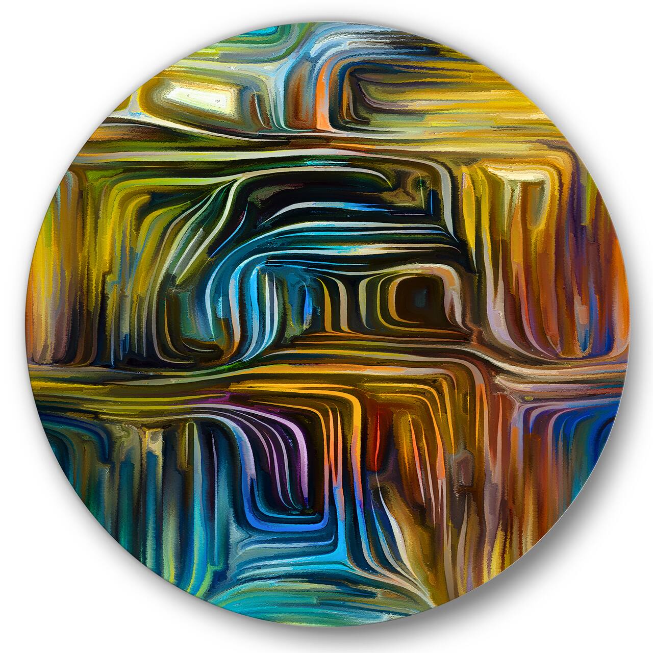 Designart - Colour Fusion IV - Modern Metal Circle Wall Art